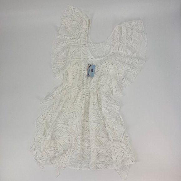 Crochet Swimsuit Cover Up Beach Dress White S/M - Picture 5 of 5